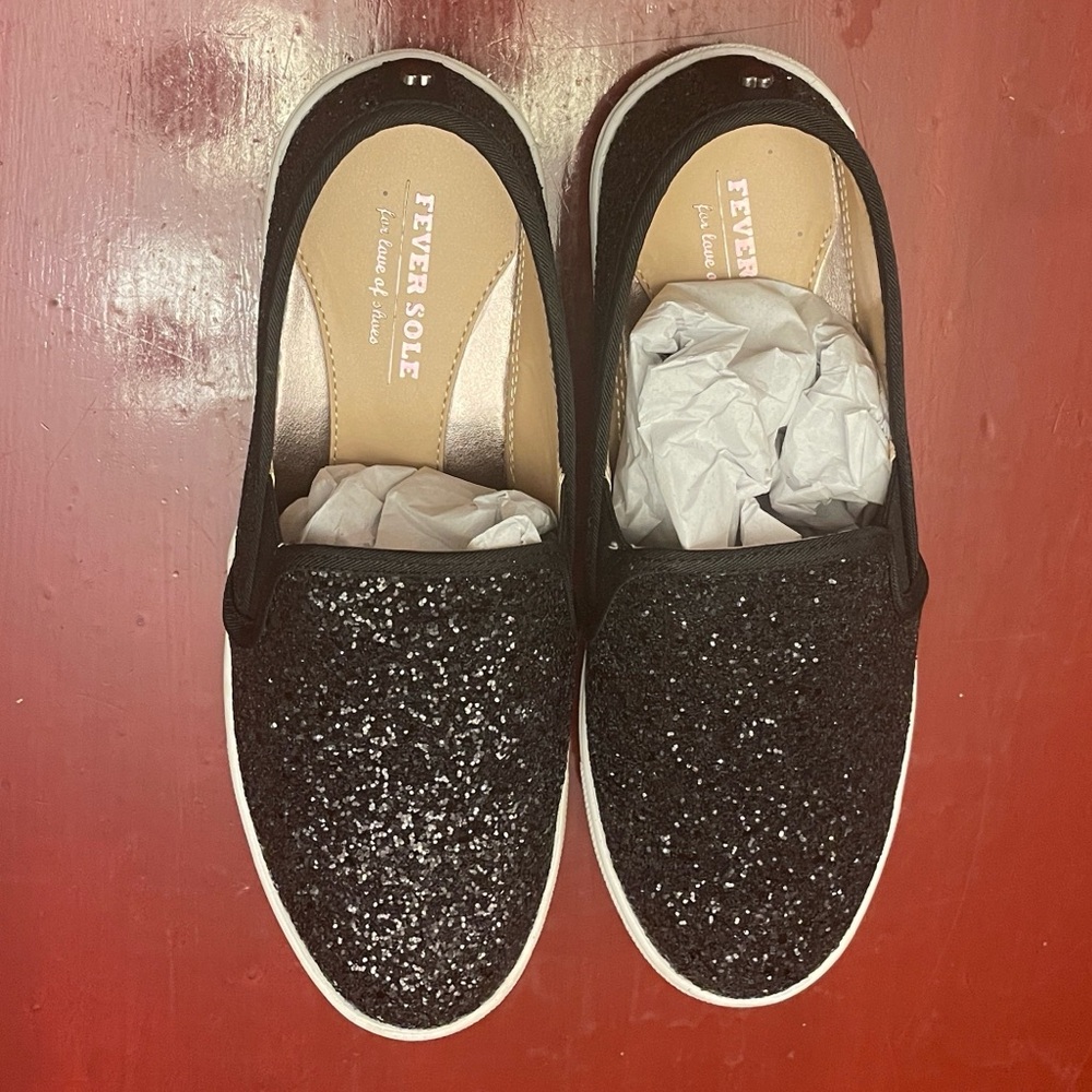 Fever Sole Black Glitter Women's Sneakers